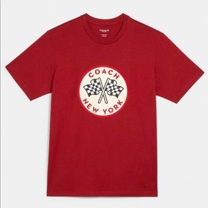 Coach Racing Flags T-Shirt Size Large C2453